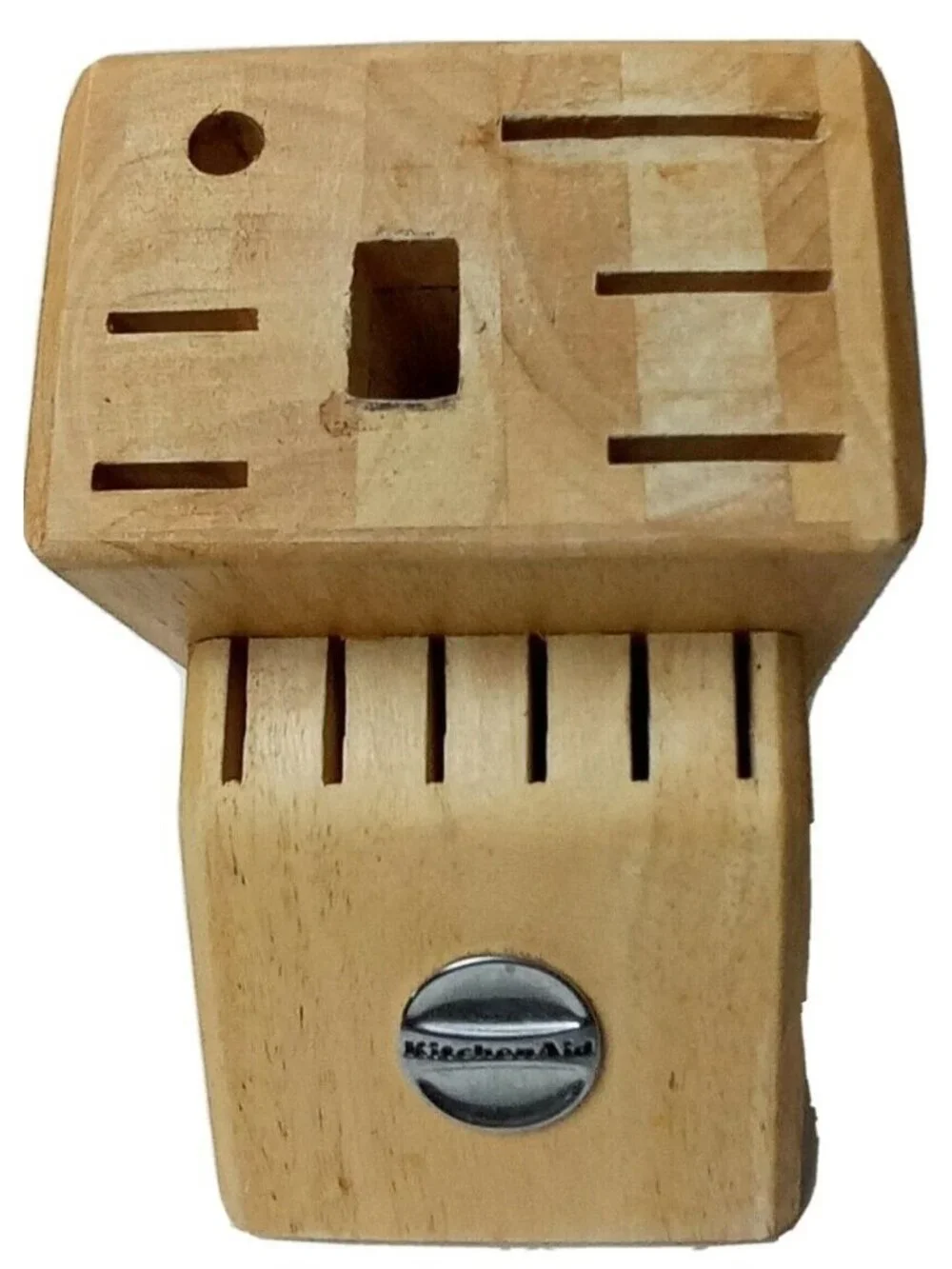 KitchenAid 13 Slot Knife Block Holder Natural Wood Organizer